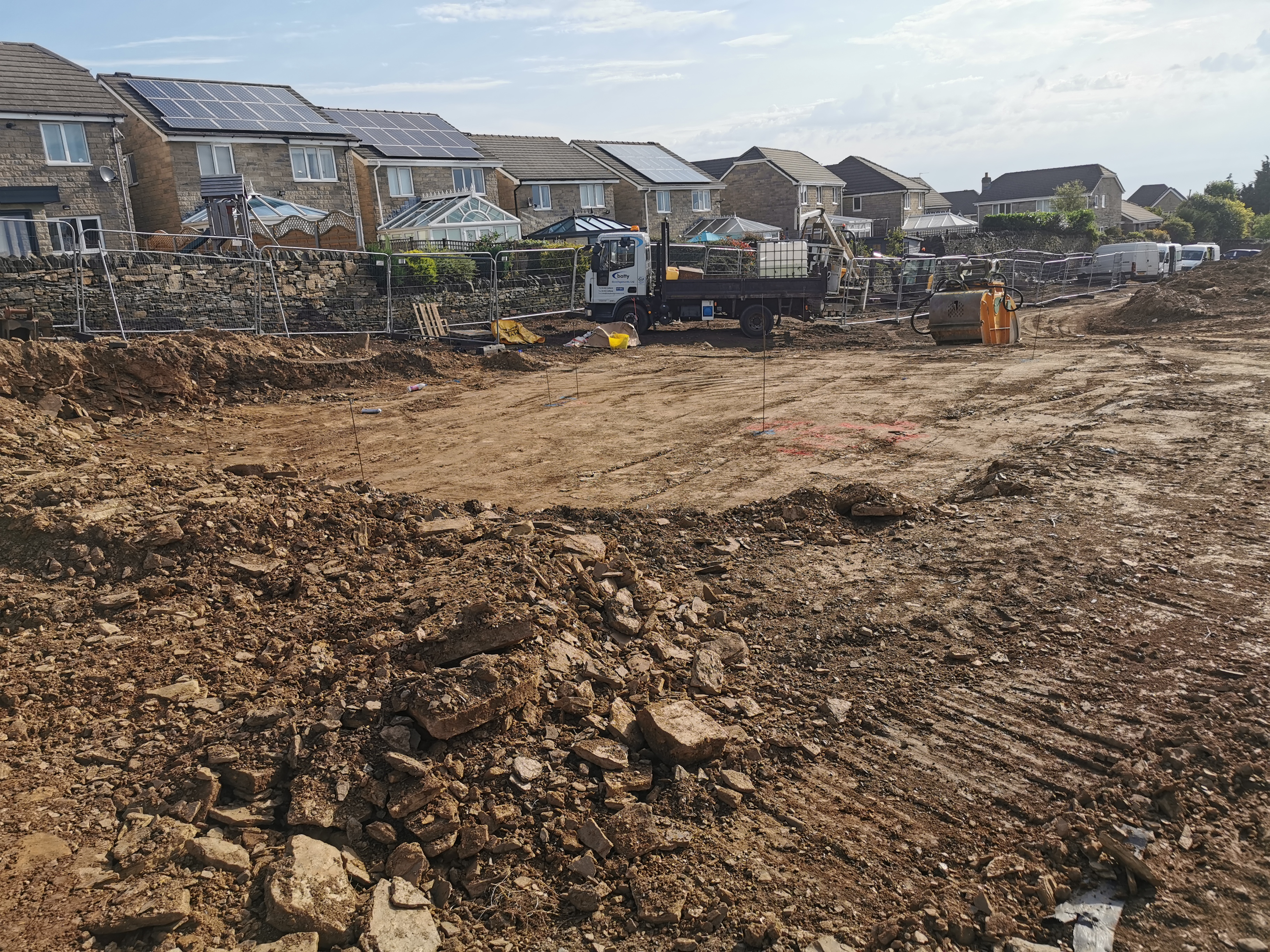 Setting out works for piling and ground beam package in Bradford