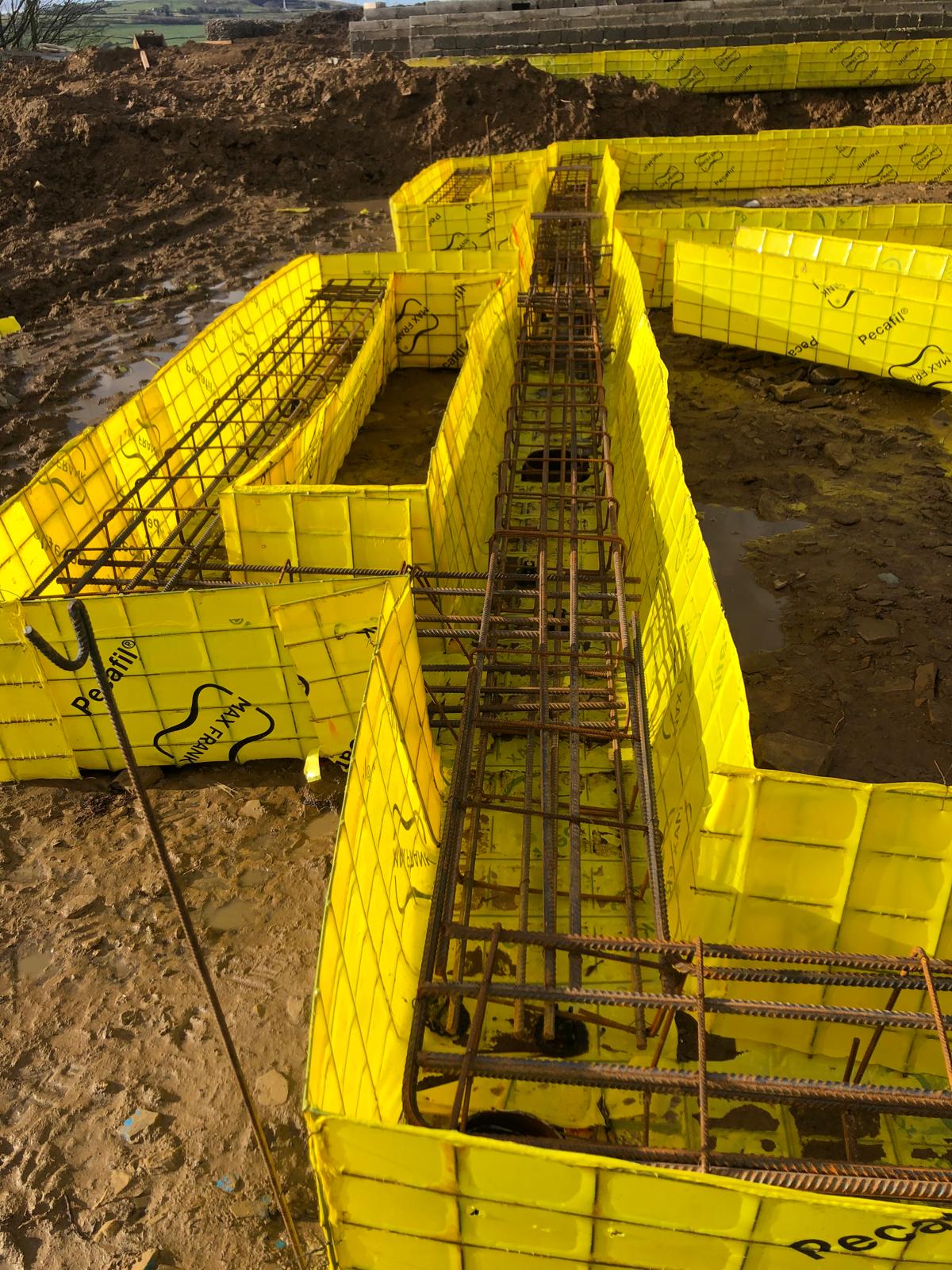RC ground beam formation detail on Bradford new build site